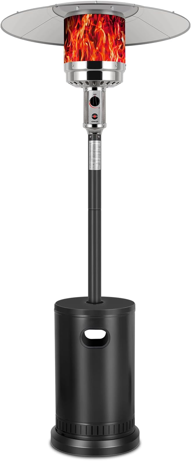 Hykolity 50,000 BTU Propane Patio Heater with Table Design, Stainless Steel Burner, Triple Protection System, Wheels, Outdoor Heaters for Patio, Garden, Commercial and Residentia, Black