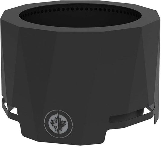 Blue Sky Outdoor Living NHL Winnipeg Jets 24” Steel Peak Patio Smokeless Fire Pit with Spark Screen Kit, Firewood and/or Wood Pellet Burning