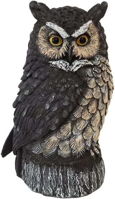 VV-Ladybug Solar Powered Owl Garden Statue Outdoor Decoration with Solar Lights Sculpture for Porch Patio Lawn and Yard Decoration Christmas Housewarming Gift for Mom