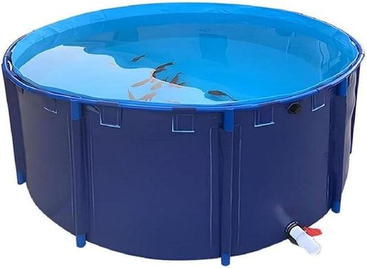 Above Ground Pond,Canvas Fish Pond Pool,PVC Fish Pond,Round Thickening Fish Pond Pool,Pool Above Ground with Durable Framed,for Fish Farming,Aquatic Products Breeding Pond 59 X31.5 in/356Gal