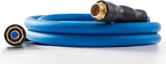 5/8" Hot/Cold Water Hose 3ft, -50℉ to 190℉ Heavy Duty,Flexible,Burst 600 Psi 3/4" Brass Fittings with Swivel Grip Handle for Outdoor,Yard, Farm, Blue
