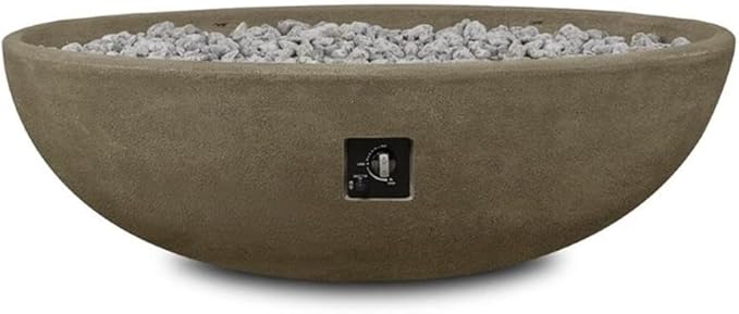Riverside Oval Propane Fire Bowl in Glacier Gray by Real Flame