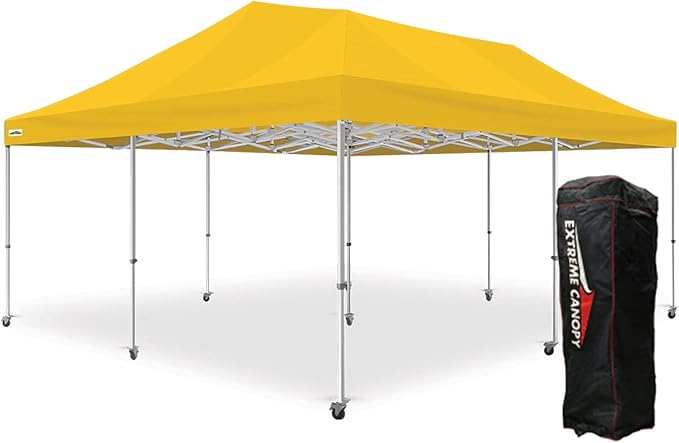 Extreme Canopy Commercial Heavy Duty Aluminum Instant Popup Canopy Tent (Yellow, 20ft x 20ft)
