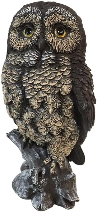 VV-Ladybug Solar Owl Garden Statues Outdoor Decor Resin with Solar Lights Sculpture for Porch Patio Lawn Yard Decorations Christmas Housewarming Gifts for Women Mom