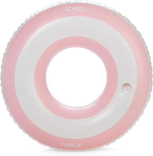 FUNBOY Giant Stripe Inflatable Tube Pool Float with Cup Holder 48" | Large Pool Float for Adults | Inner Tube Swimming Pool Toys Swim Rings | Pool Lounger Float for Pool Party & Summer