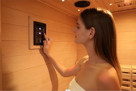 ZONEMEL Wooden Steam Sauna Room, 2 Person Canadian Hemlock Luxurious Indoor Sauna with 3.5 KW Harvia Stove Heater, Bluetooth Speaker, Sauna Stone, Wooden Bucket, Scoop, Reading Light, Hourglass,220V