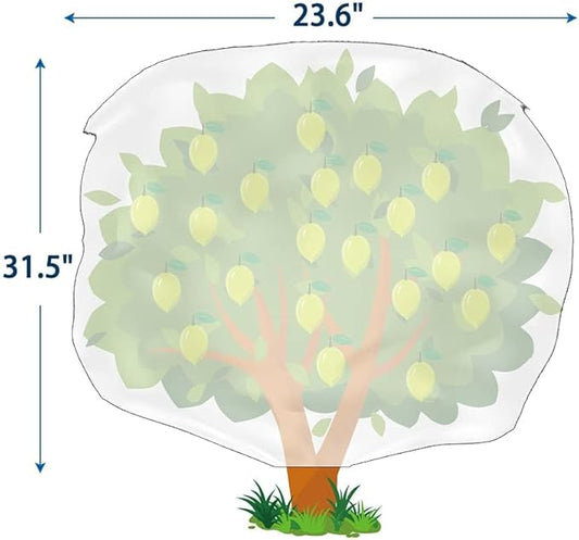 Homimp Plant Covers Freeze Protection, 4 Pack Frost Covers with Zipper Drawstring (23.6" x 31.5") Plant Protection Cover Bags for Outdoor Winter Frost Cold Weather Shrubs Trees Jacket Covers(Green)