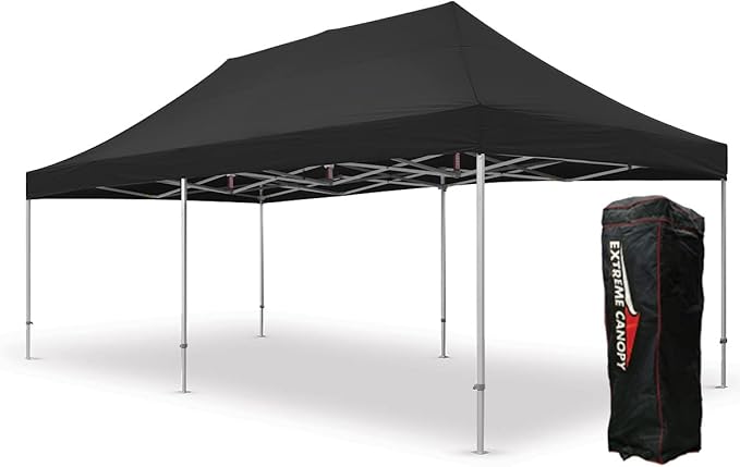 Extreme Canopy Commercial Heavy Duty Aluminum Instant Popup Canopy Tent (Black, 13ft x 26ft)