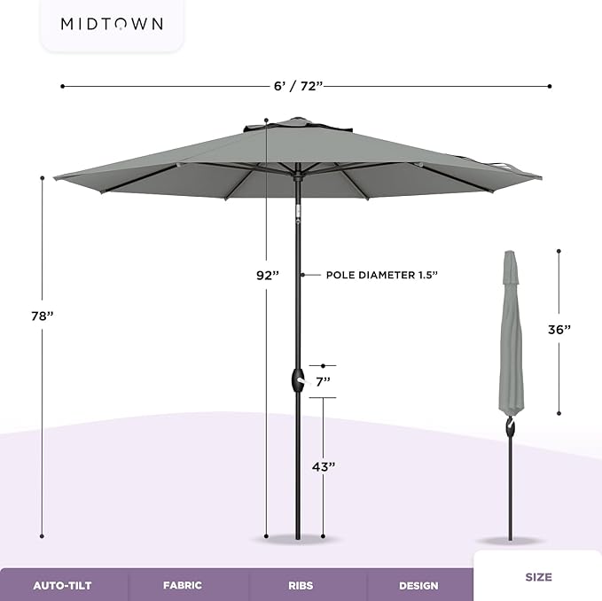 Midtown Umbrellas Patio Umbrella Color 139