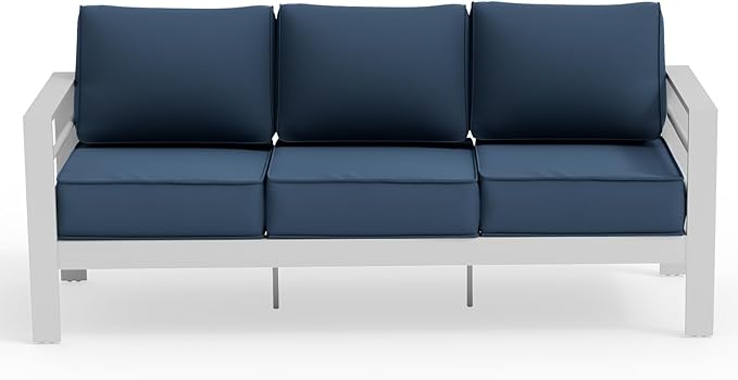 UDPATIO 3-Seat Patio Sofa Outdoor Aluminum Patio Furniture with 5" Thick Cushion and Waterproof Cover