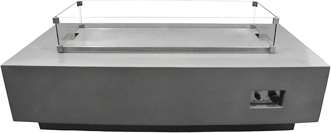 Elementi Rectangular Outdoor Propane Fire Pit Table, Propane Firepit Table for Outside Patio Includes Canvas Cover & Lava Rocks, Outdoor Fireplace for Backyard Fire Pits & Outdoor Fireplaces
