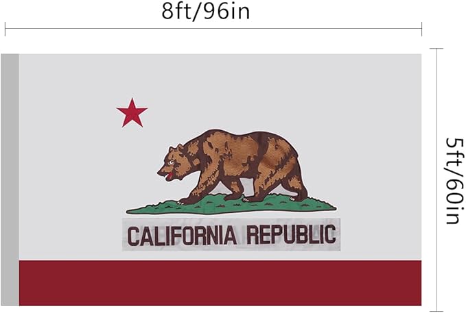 EMBROID California Flag 5x8,California State Flag,Fully Embroidery Technique,Tear Resistant,Sewn Stripes,Brass Grommets,Upgraded High-strength Polyester Fabric,All Weather Durable State Flags.