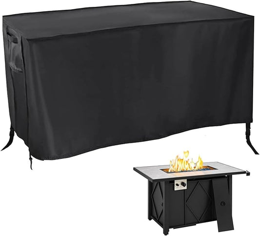 Fire Pit Cover Rectangular,43in Waterproof Firepit Covers rectangular,420D Propane Fire Pit Table Cover,43"L x 22"W x 25"H,Black