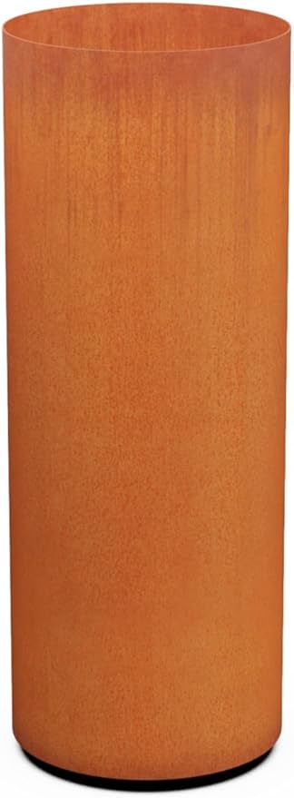 Plantercraft Large Round Planters for Outdoor Plants – 48” Tall Corten Steel Planters | Extra Large Outdoor Planters for Creating Dramatic Entryways, Patios, and Privacy Screens