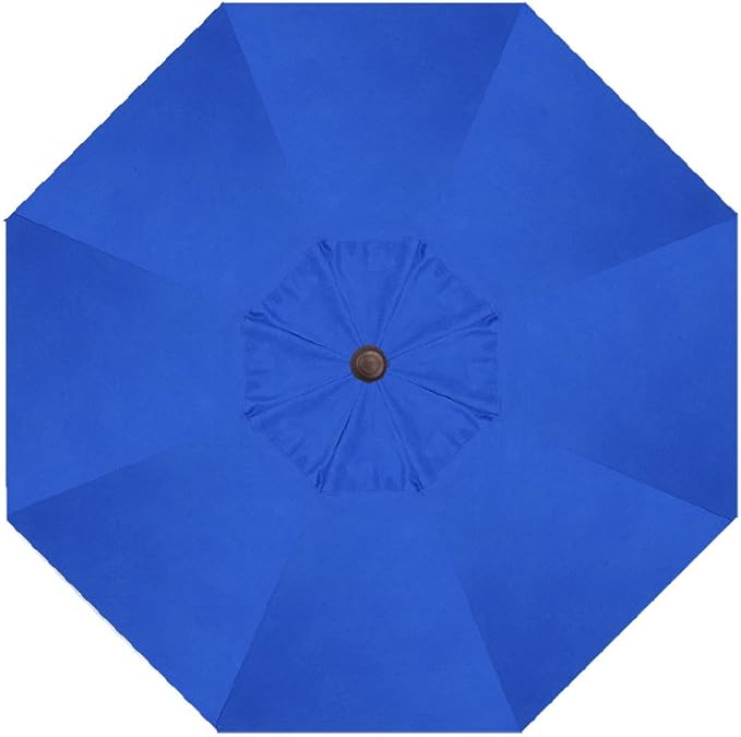 Treasure Garden Push Button Tilt Octagon Umbrella, 9ft - Outdoor Patio, Deck, Pool, Backyard Stand Alone Umbrella - Heavy Duty w/Bronze Frame & Obravia2 Fabric (Cobalt)