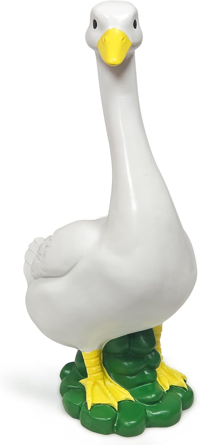 ASDFG Porch Goose Garden Decor Statues - Large White Yard Goose Statue Resin Duck Sculpture 20" High Lawn Goose Front Porch Goode Home Decorations Housewarming Birthday Gifts for Mom Women
