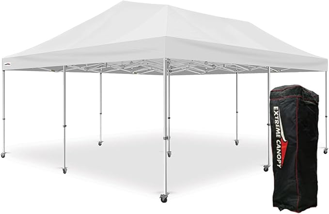 Extreme Canopy Commercial Heavy Duty Aluminum Instant Popup Canopy Tent (White, 20ft x 20ft)