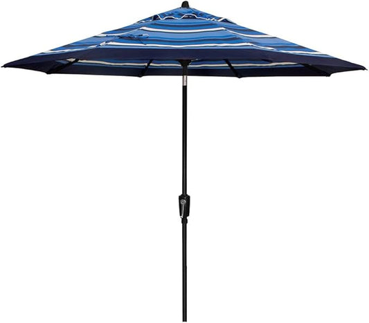 Treasure Garden 9-Foot (Model 920) Push Button-Tilt Market Umbrella Black Frame Obravia2 Fabric: Hampton Stripe