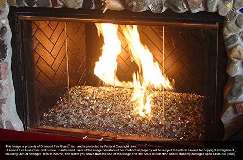 Hiland Reflective Fire Glass, 10 lb, Bronze (Pack of 2)