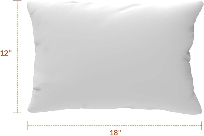 Covers & All Sunbrellla Outdoor Pillows for Patio Furniture, UV Fade Resistant & Waterproof Outdoor Sunbrella Lumbar Pillows, Set of 2 Inserts & Covers for Patios, Decks and Porches (Cast Ash)