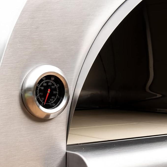 PREMIO Wood-Fired Pizza Oven with Professional Grade Accessories - Double-Wall Insulation w/Heavy Gauge Stainless Steel and Cordierite Stones Surface - Includes 8 additional items