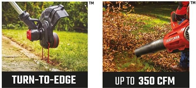 CRAFTSMAN V20 String Trimmer and Leaf Blower Combo Kit, Cordless (CMCK297M1)