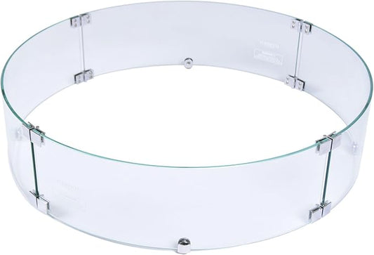 All Fire Table Pit Wind Screens and Stainless Steel Buner Lid from ELEMENTI | ELEMENTI Plus and MODENO (Wind Screens, Round 25.4" WS - 022)