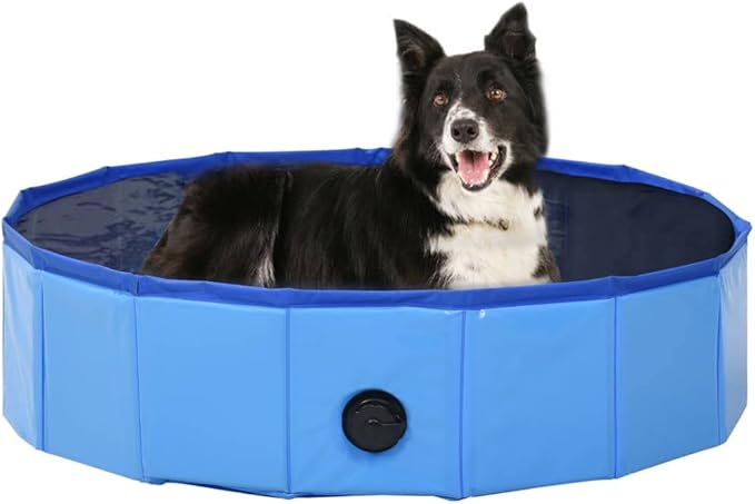 Foldable Dog Swimming Pool, Foldable Pet Swimming Pool, Portable Dog Pool, Bath Pool Collapsible Dog Pet Pool Bathing Tub, 31.5"x7.9" PVC Blue