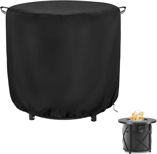 600D Heavy Duty Waterproof Fire Pit Cover,Featuring Pu Coating,Equipped with Handles,Drawstrings,Buckles,Waterproof Strips and Other Craft Details,Black-Customize Size