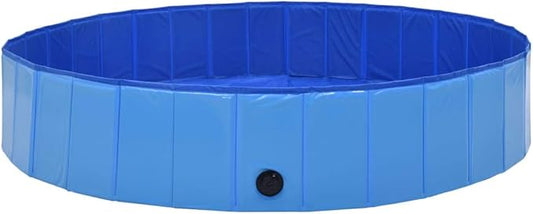Foldable Dog Swimming Pool, Foldable Pet Swimming Pool, Portable Dog Pool, Bath Pool Collapsible Dog Pet Pool Bathing Tub, 63"x11.8" PVC Blue