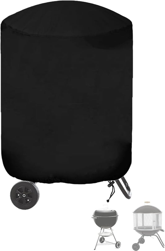 SheeChung Outdoor Fireplace Cover for Fire Sense 01471 Fire Pit,Waterproof Round Grill Cover 30 Inch,Heavy Duty 600D Outside Round Covers for BBQ Grill Smoker,UV Resistant,30"Dx43"H