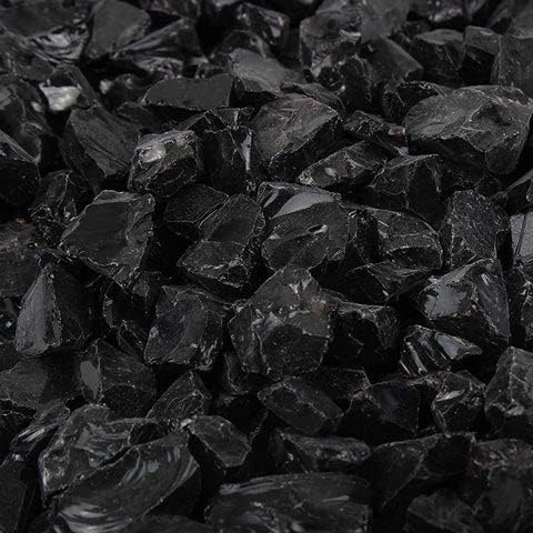 Fire Glass - Black Fire Pit & Fireplace Glass Rocks (10 Pound)