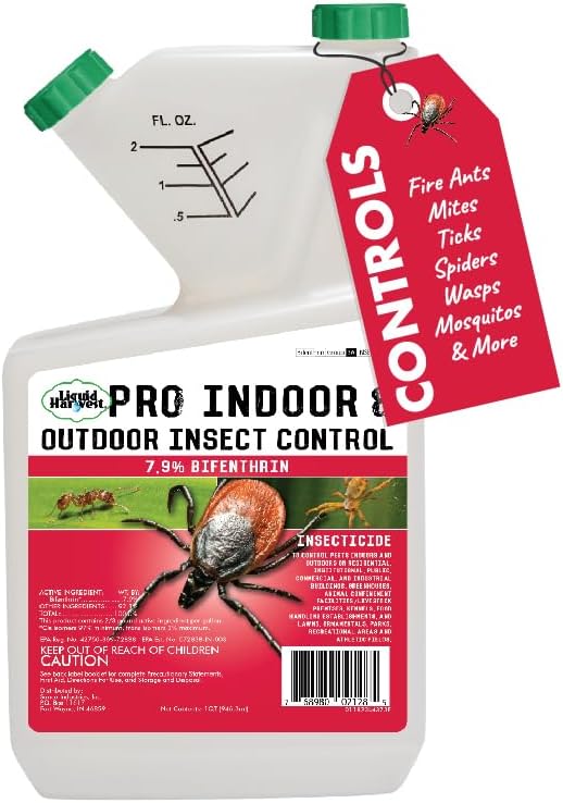 7.9% Bifenthrin Insecticide - 32 Ounces - (Compare to Leading Brands) – Professional Insect Control - Kills on Contact - Fire Ants, Ticks & More