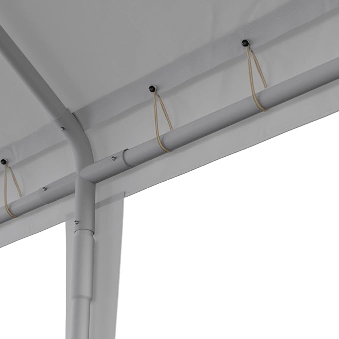 Carport Replacement Canopy 10'x20' for Tent Top Garage Shelter With Ball Bungees, 800D Oxford Waterproof & UV Protection Cover, Not Included Frame (Off-White)