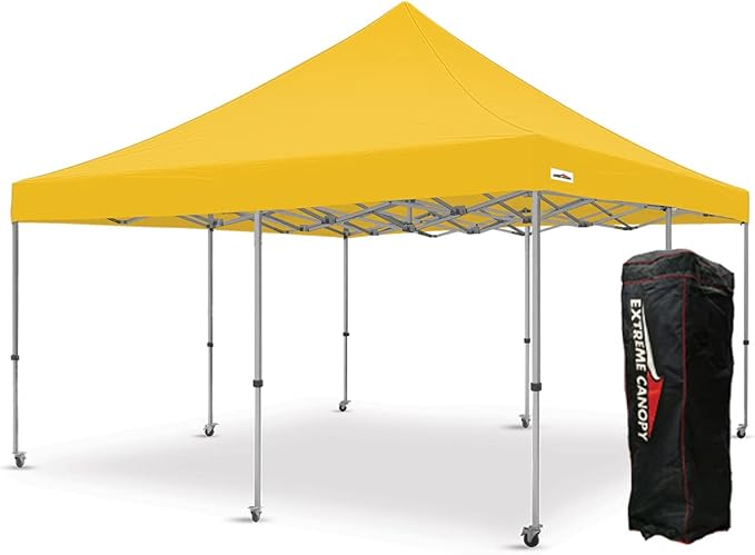 Extreme Canopy Commercial Heavy Duty Aluminum Instant Popup Canopy Tent (Yellow, 16ft x 16ft)