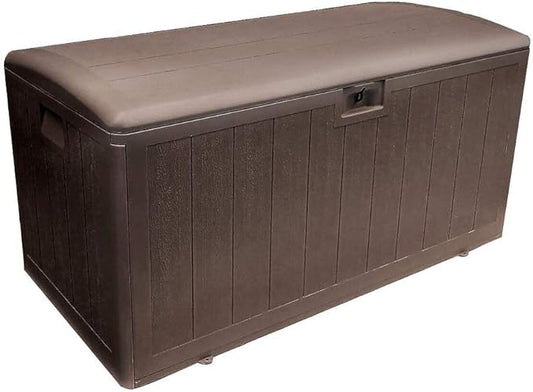 Plastic Development Group Outdoor Storage Deck Box, Standard Closure, 105 Gallon, Java