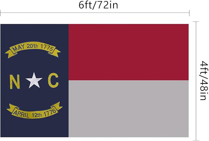 EMBROID North Carolina Flag 4x6,Fully Embroidery Technique,Tear Resistant,Sewn Stripes and Brass Grommets,Upgraded High-strength Polyester Fabric,All Weather Durable State Flags.