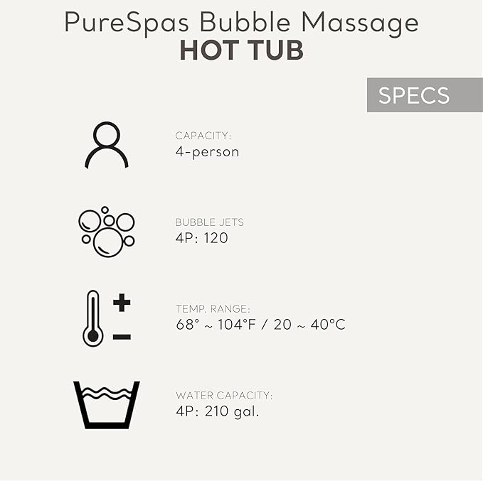 INTEX 28425EH PureSpa Bubble Massage Spa Set Outdoor Inflatable Portable Hot Tub, Includes Energy Efficient Spa Cover, Saltwater System Ready, 4 Person, 77in x 28in