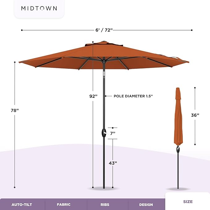 Midtown Umbrellas Patio Umbrella Color 165