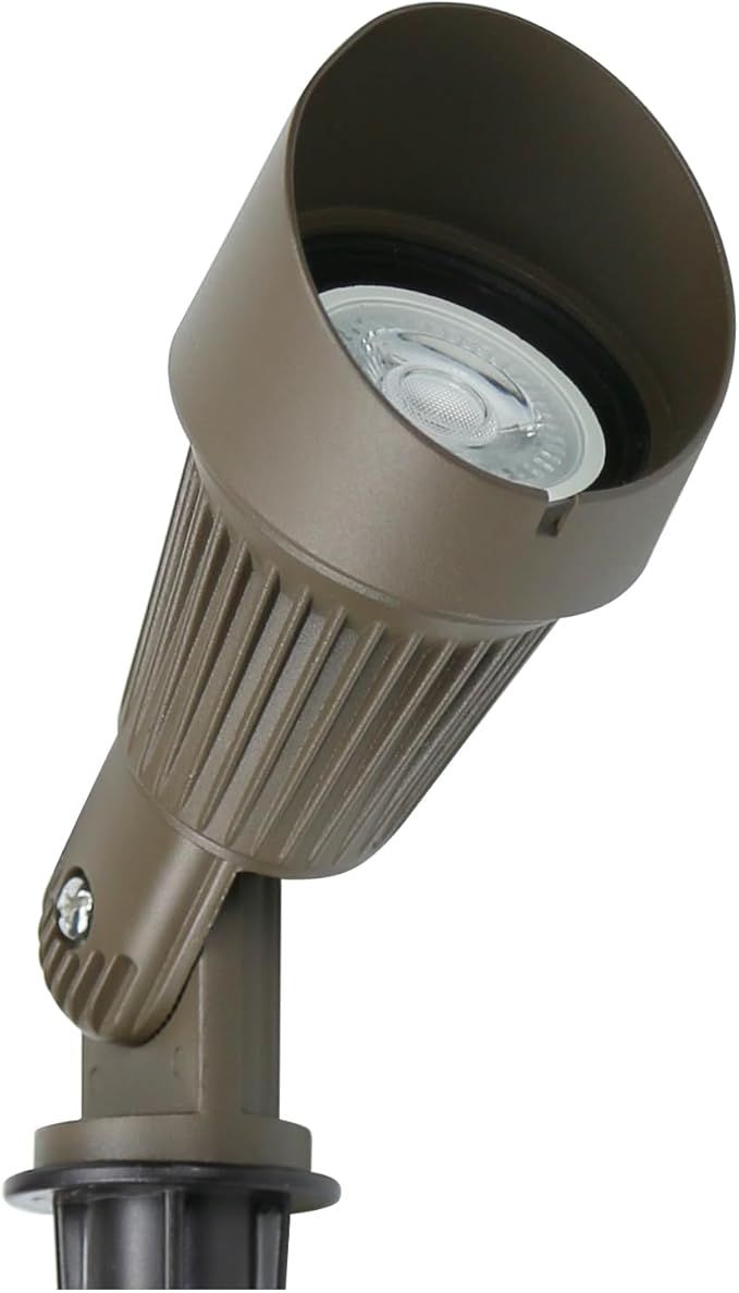 Lumina Lighting® 4W Landscape lighting 12V Landscape Lights Low Voltage Landscape Spotlights Warm White Waterproof Outdoor Replaceable LED Bulb for Garden, Lawn, Porch, Patio and Yard (Bronze, 2-Pack)