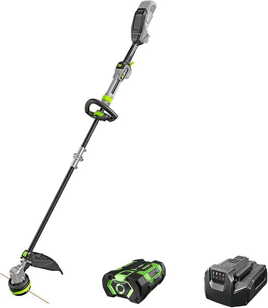 EGO Power+ String Trimmer, Battery Powered, 16" Trimmer for Weeds and Grass with POWERLOAD, Telescopic Carbon Fiber Shaft, Includes 56V 2.5Ah Battery and Charger - ST1611T