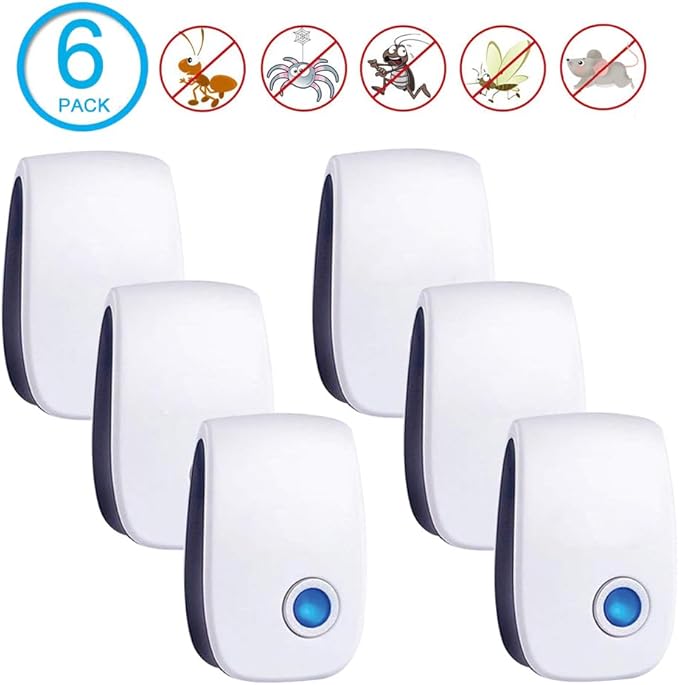 6 Pack Ultrasonic Pest Control Repeller, Mouse Traps Indoor for Home Mosquito Repellent Electronic Pest Repellent Plug in Cockroaches, Mice, Spiders, Ants, Bugs, Pest Defence for House, Kitchen
