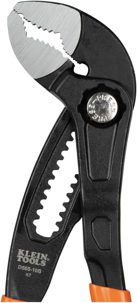 Klein Tools D5052BKIT 2-Piece Adjustable Pliers, Quick-Adjust Klaw Pump Pliers Set, 7-Inch and 10-Inch, Compact Design with V-Jaw and Hardened Teeth for Maximum Torque