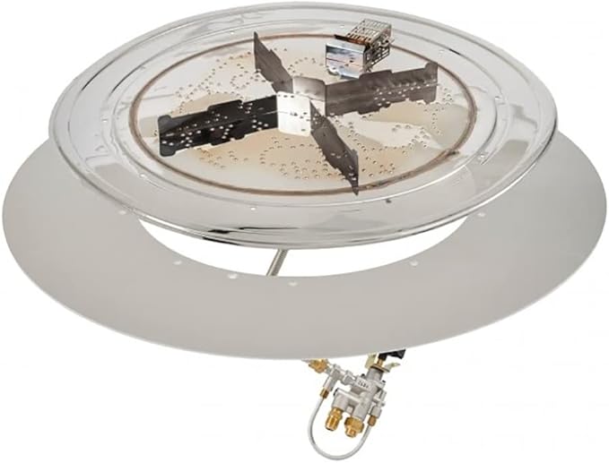 The Outdoor GreatRoom Company Round DIY Hardscape Gas Fire Pit Kit (DIY-36RD-K), 36-Inch
