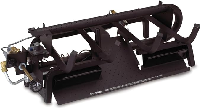 Peterson Real Fyre 18-inch Charred Gnarled Split Oak Log Set With Vent-free Natural Gas Ansi Certified G10 Burner - Variable Flame Remote