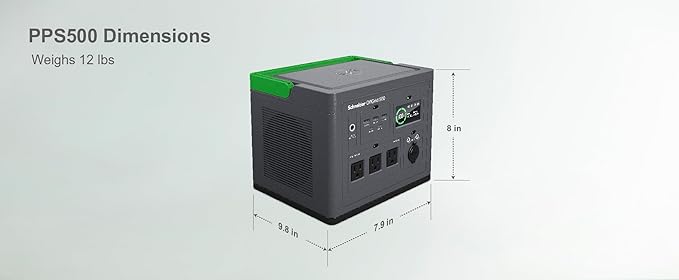 Schneider OffGrid 517Wh Portable Power Station, PPS500 Portable Solar Generator with Wireless Charging Pad, for Camping or Home