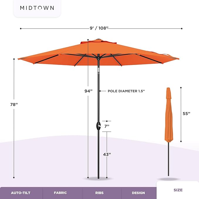 Midtown Umbrellas Patio Umbrella Color 353