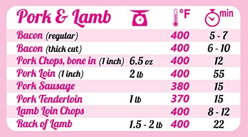 Must-Have Air Fryer Accessories Air Fryer Cooking Times All-In-One Magnet Accurate Instant Guide Big Text Easy To Read Healthy Handy Quick Cheat Sheet Chart 8”x11” Kitchen Gift Recipe Cookbooks - Pink
