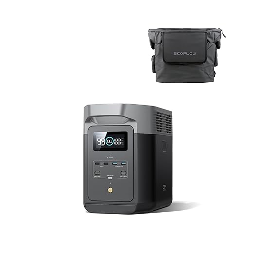 EF ECOFLOW Portable Power Station DELTA 2 with Waterproof Handbag, 1024Wh LiFePO4 Battery, 1800W AC/100W USB-C Output, Solar Generator(Solar Panel Optional) for Home Backup, Camping & RVs