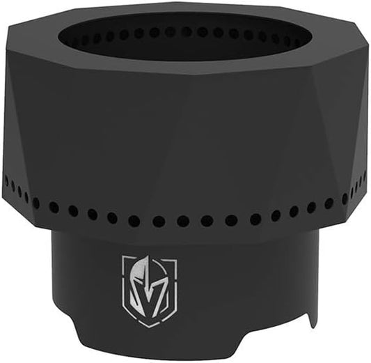 Blue Sky Outdoor Living NHL Vegas Golden Knights Ridge Portable Steel Smokeless Fire Pit with Carrying Bag, Firewood and/or Wood Pellet Burning